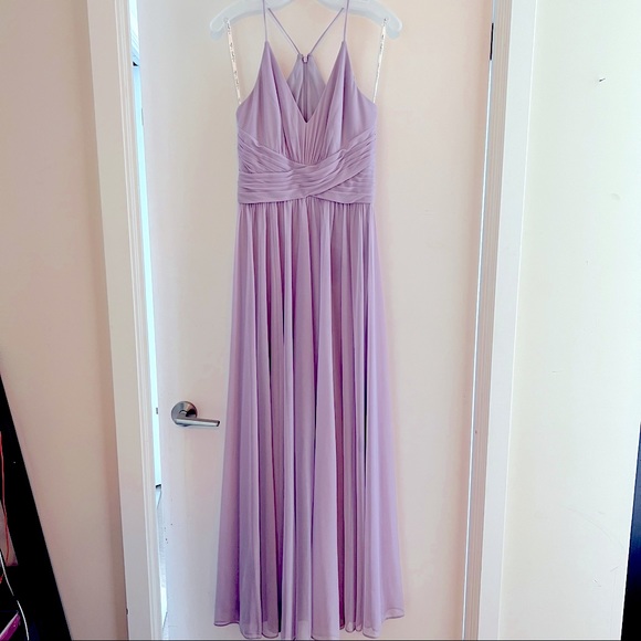 Lilac purple bridesmaid full length dress - Picture 2 of 3